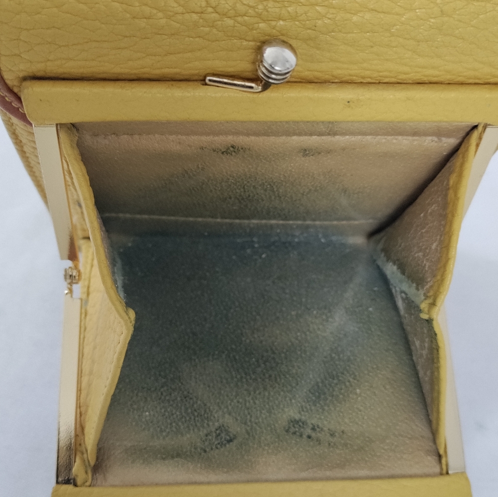 Dooney & Bourke Vintage AWL Mustard & British Tan Trifold Wallet - Picture 8 of 15